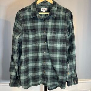 Carhartt green and black‎ flannel shirt Womens XL